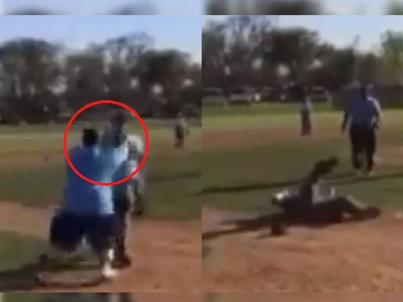 ¡Piso! Ampayer cae tras ser golpeado por un entrenador de beisbol