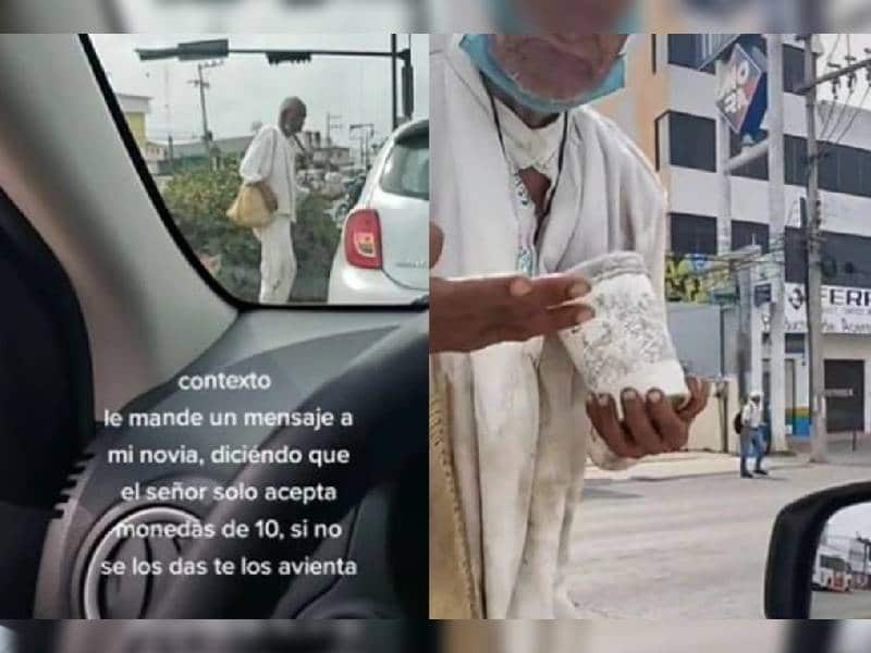 Video. Hombre pide dinero pero solo acepta más de 10 pesos