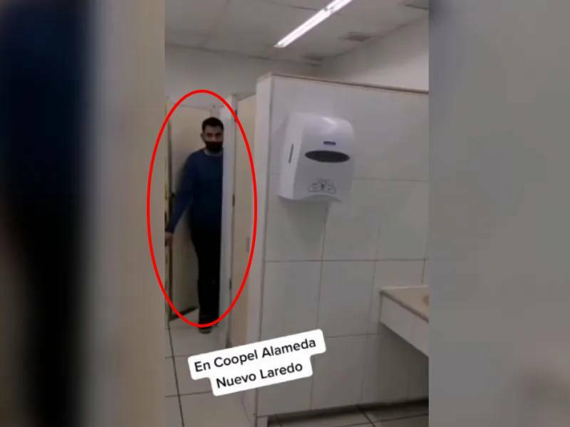 Video: Graban a un hombre que estaba en el baño de damas para espiar