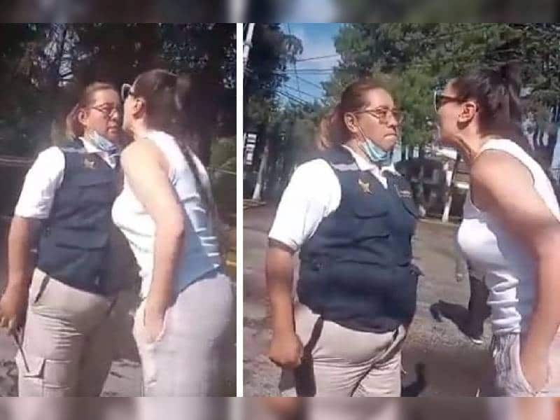 Video. Mujer agrede y escupe a guardia de seguridad, ahora la apodan ÔÇÿLady EscupitajoÔÇÖ