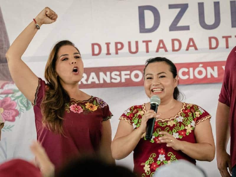 Mara Lezama y Silvia Dzul en defensa de la Cuarta Transformación en la zona maya