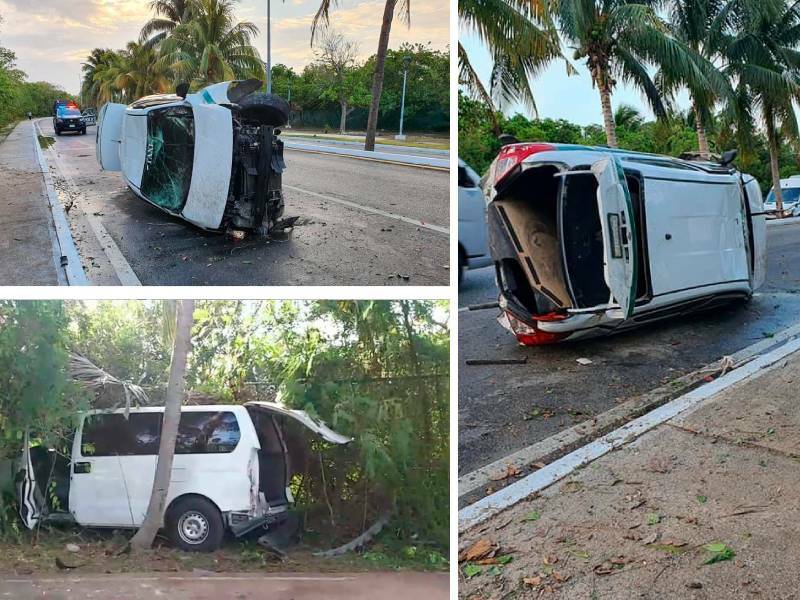 Aparatosos accidentes en el bulevar Kukulcán por exceso de velocidad