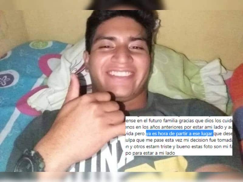Tras decepción amorosa, Joven anuncia su suicidio en Facebook