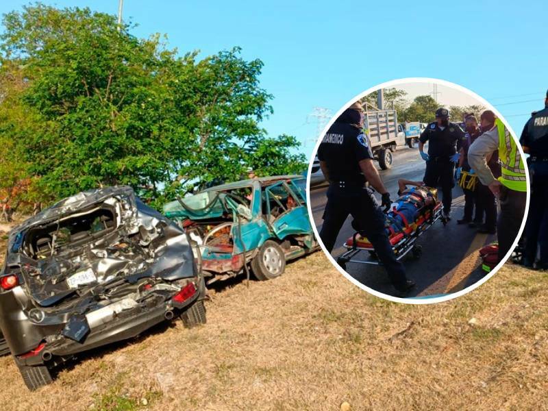Un herido en una carambola que involucra a cinco vehículos en Yucatán