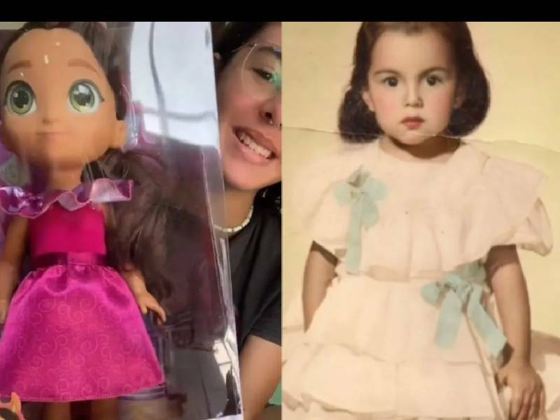 Video_ Nieta le regala a su abuelita su primer muñeca en pleno 10 de mayo