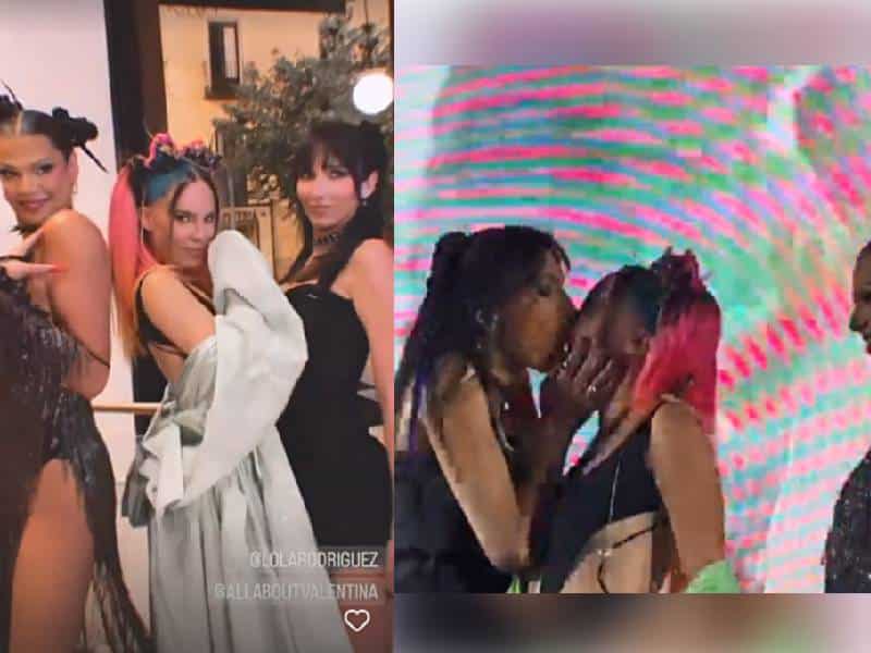 Belinda se da un beso de tres con Queen Valentina y Lola Rodríguez