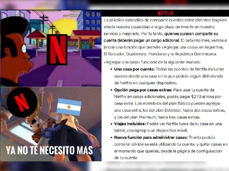 Argentina dice «Chao» con memes a Netflix por el nuevo término de uso
