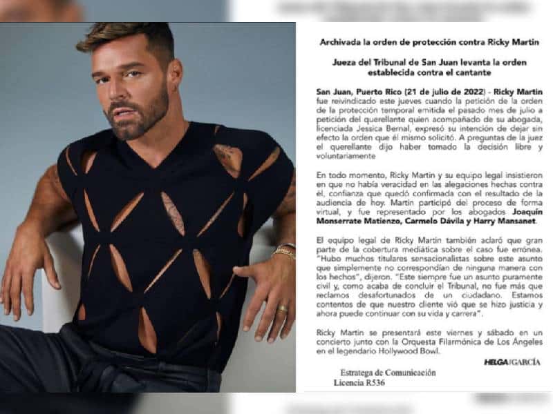 Ricky Martin gana contra la demanda por violación doméstica