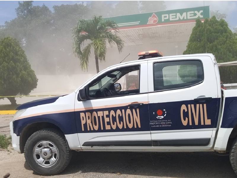 Protección Civil de Lázaro Cárdenas organiza simulacro exitoso en gasolinera