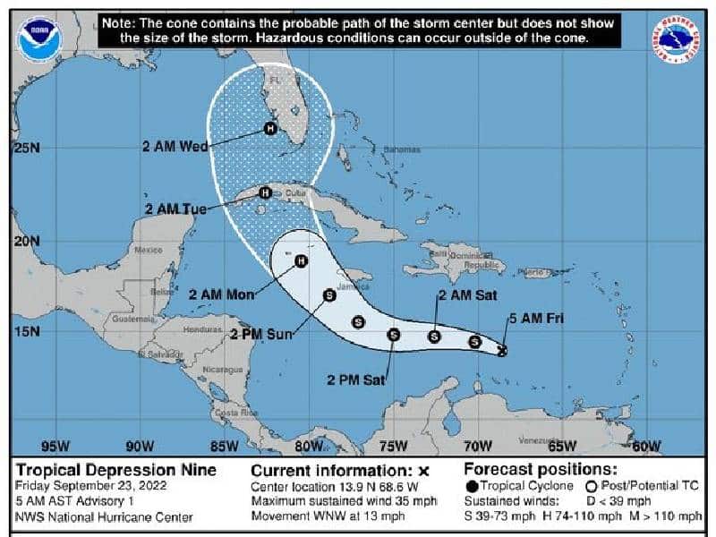 Se forma la depresión tropical número nueve, vigilan trayectoria en Quintana Roo