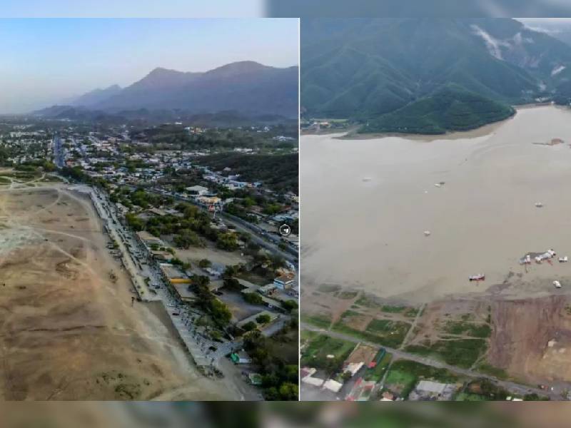 Este es el antes y después de la Presa la Boca tras las lluvias en Nuevo León