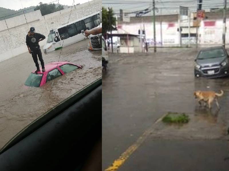 Se registran inundaciones en avenidas de Ecatepec por fuertes lluvias