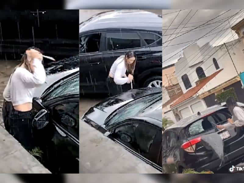 TikTok: ¡Karma! mujer destroza auto de la amante de su ex