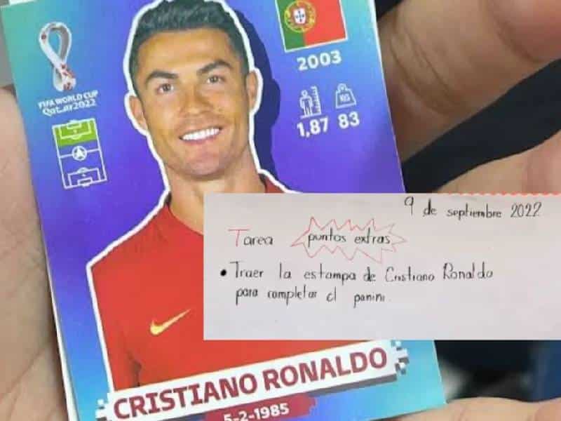 Maestra dará puntos extras al alumno que le consiga la estampa de Cristiano Ronaldo