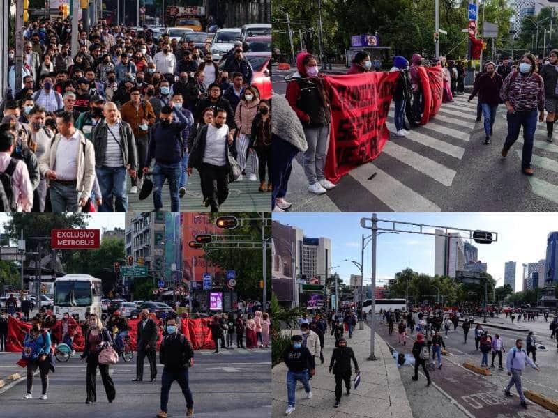 Bloqueo de normalistas cumple 24 horas en Reforma e Insurgentes