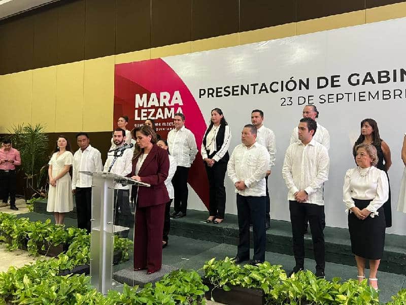 Presentan gabinete del gobierno de Mara Lezama
