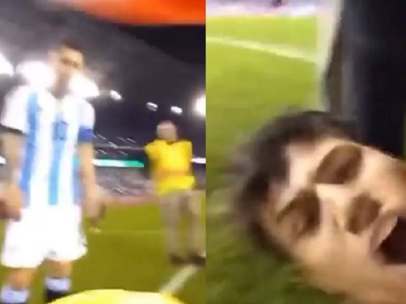 Video: ¡Te amo, Lio! Así un espontáneo invadió la cancha para abrazar a Messi y lo grabó