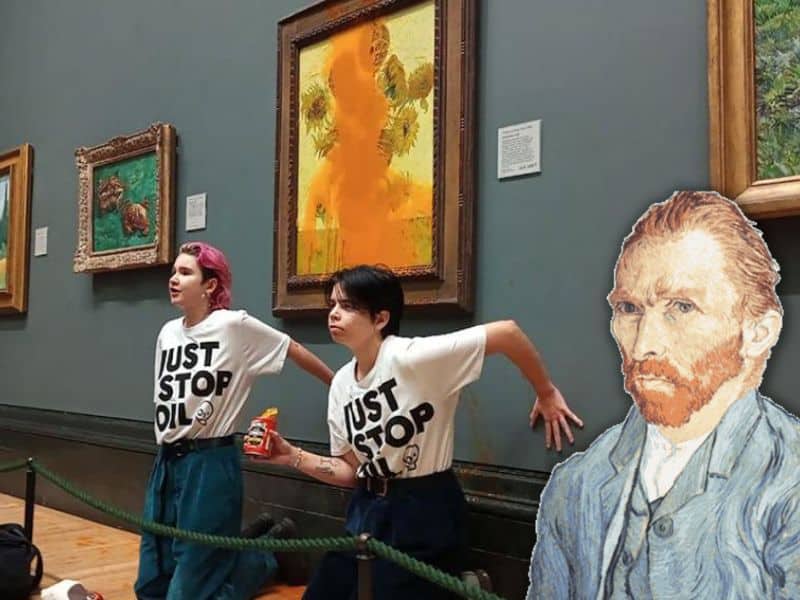 Video. Militantes ecologistas arrojaron sopa sobre “Los girasoles” de Van Gogh