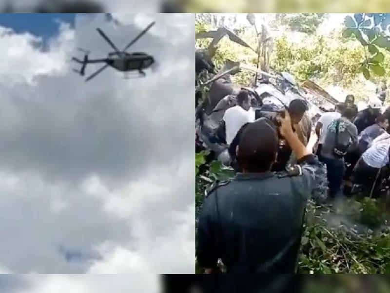 Video. Se desploma Helicóptero de la Marina ahora en Centla, Tabasco