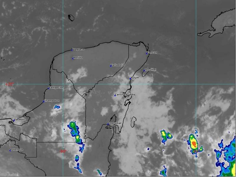 Miércoles con probabilidad de lluvias en Quintana Roo