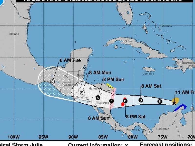 Tormenta Tropical “Julia” dejaría lluvias a Quintana Roo en su paso por la zona
