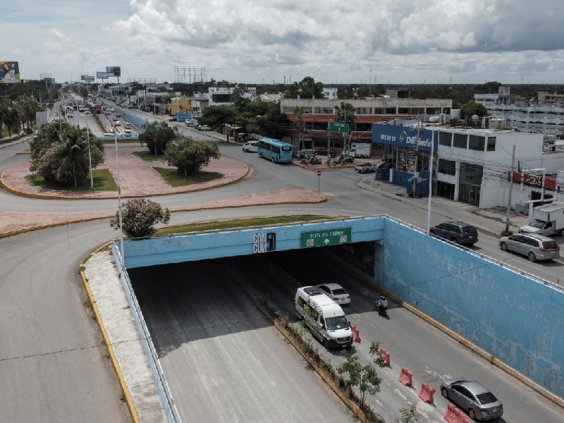 Cierran carril izquierdo del puente de Bonfil en Cancún