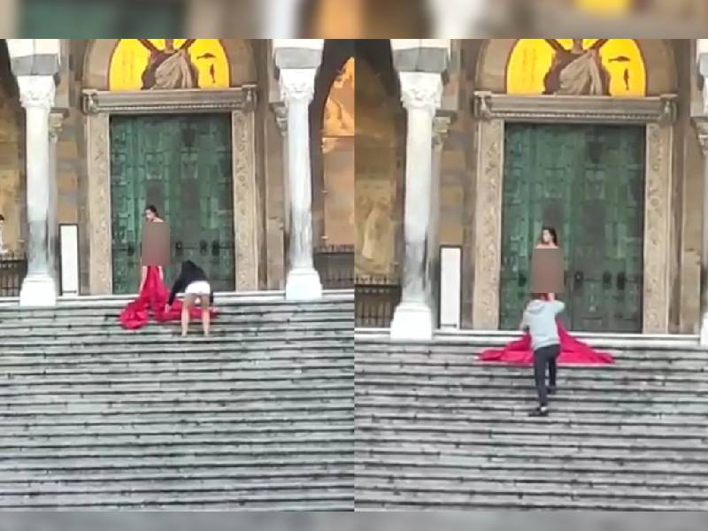 Influencer que posa sin ropa en Catedral Amalfi desata críticas