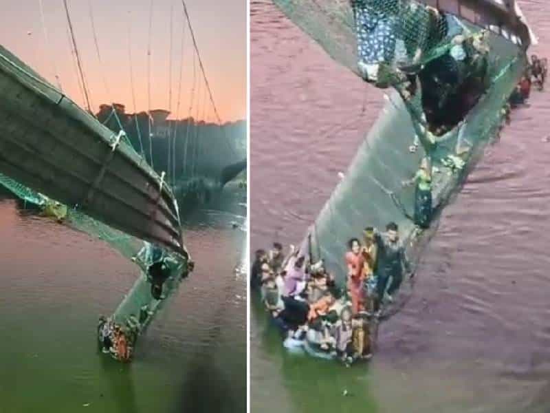 Estas son las fotos y videos más impactantes que dejo la ciada del puente colgante en India
