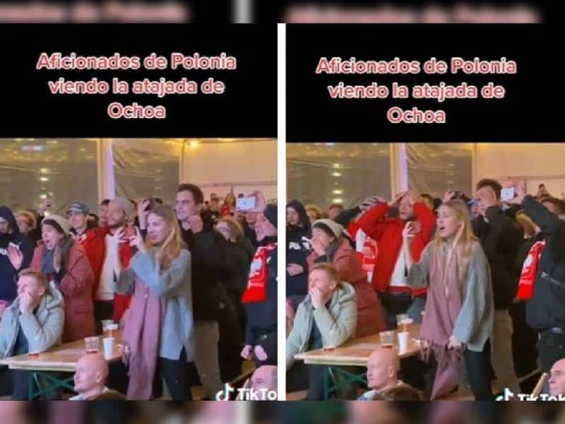 Así celebraron mexicanos entre decenas de polacos la atajada de Ochoa