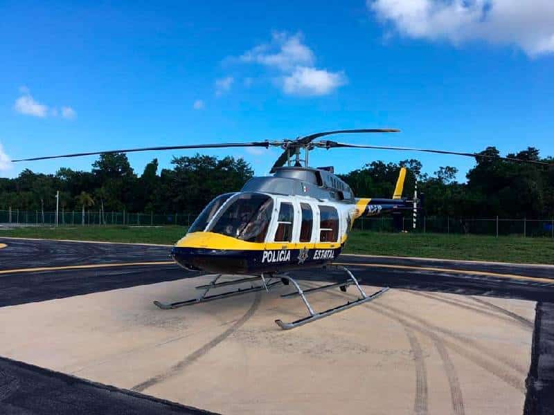 Refuerzan seguridad de Quintana Roo con helicóptero Águila