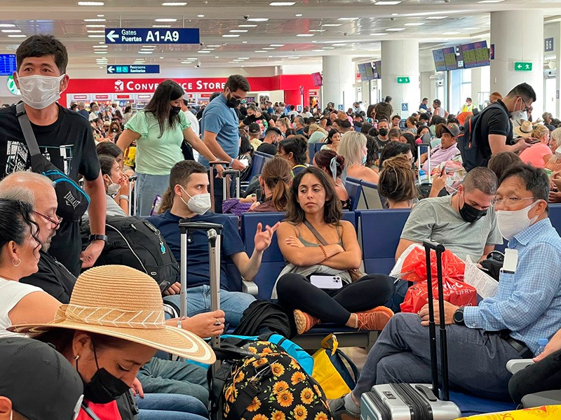 El aeropuerto de Cancún, con 604 vuelos, y cerca de 300 llegadas para hoy