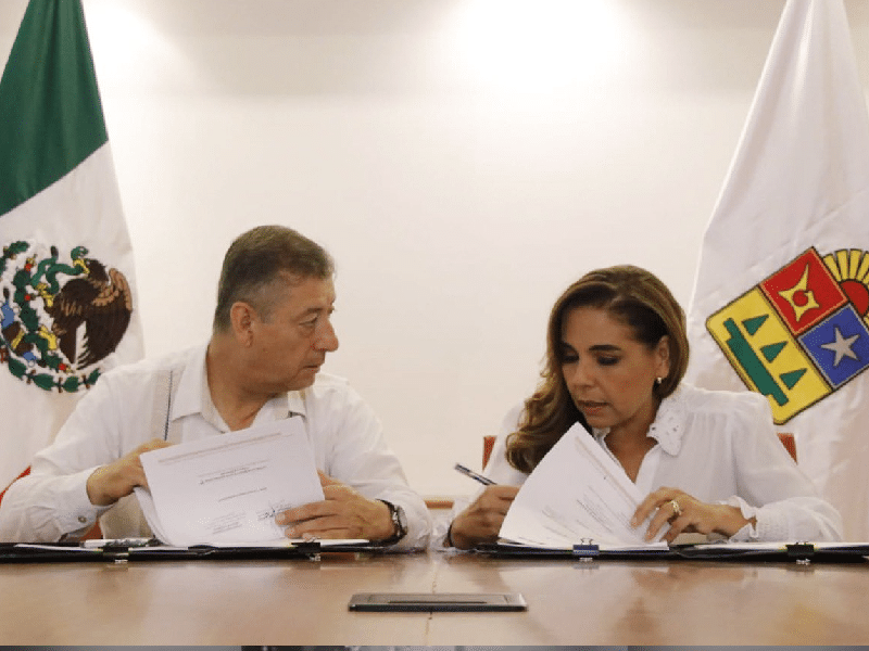 Mara Lezama firma convenios de adeudos con el ISSSTE