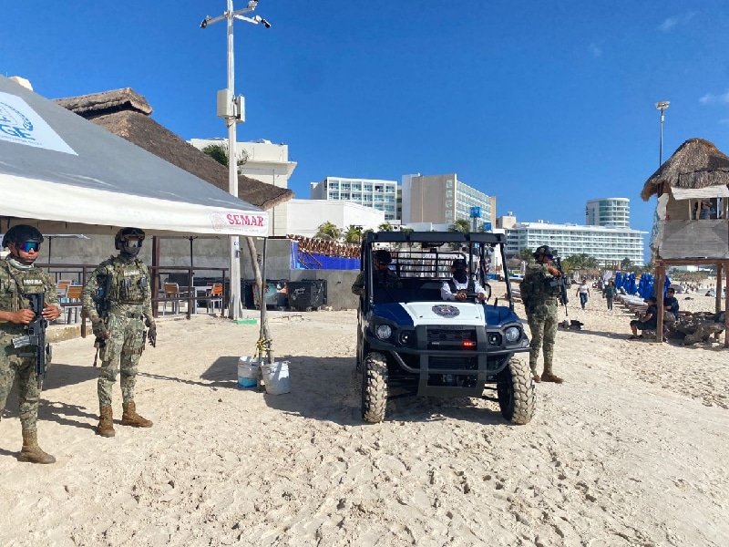 Policía Quintana Roo Benito Juárez supervisa seguridad en zona turística de Cancún