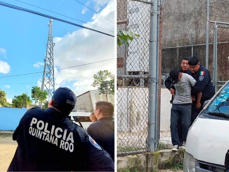 Joven hizo disparos desde lo alto de una torre de telecomunicación en Cancún