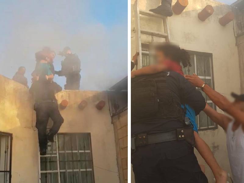 Salvan a 4 personas de incendio en casa de fraccionamiento de Cancún
