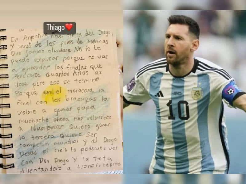 Hijo de Messi escribe emotivo mensaje previo a la final de Qatar