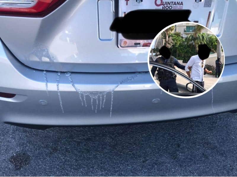 Taxista de Cancún confunde a conductor con operador de UBER y le arroja ácido