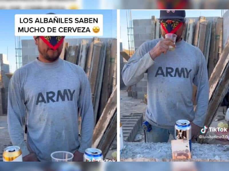 Albañil se viraliza por reconocer marcas de cervezas con los ojos tapados