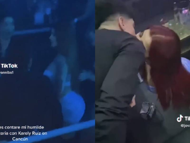 Fan besa a Karely Ruiz en un antro; se viraliza