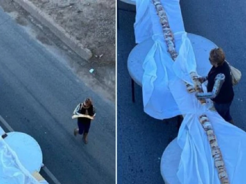 Mujer se roba pedazo de rosca de Reyes antes de que la midieran para ganar un récord Guinness