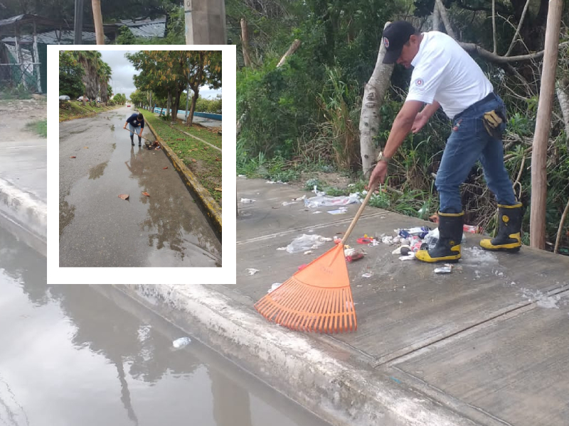 Para evitar afectaciones por lluvia se refuerza la limpieza en Isla Mujeres