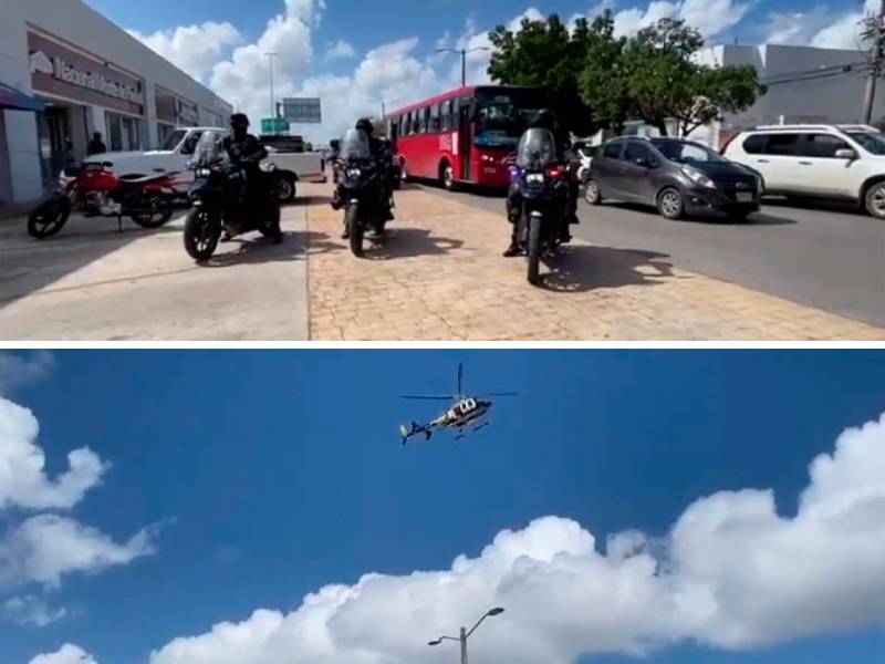 Activan vigilancia especial en Cancún con sobrevuelo de helicóptero
