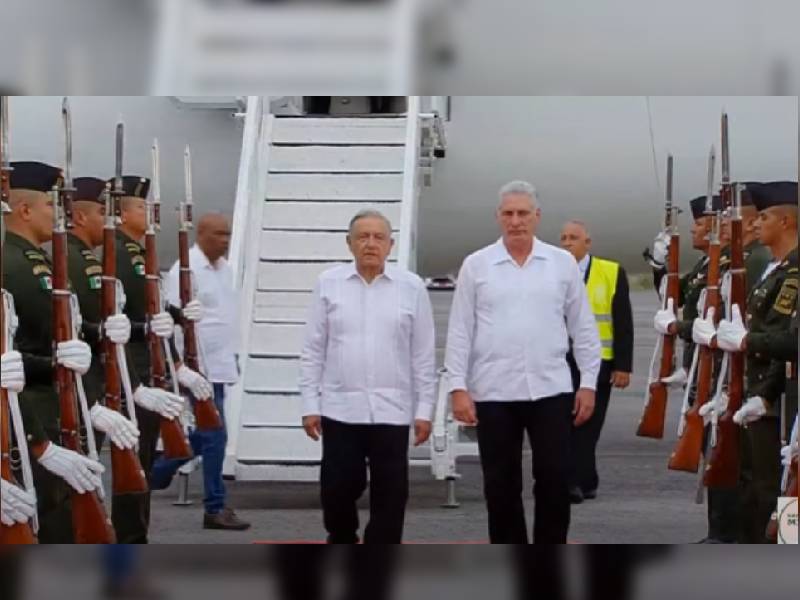 AMLO recibe a Miguel Díaz-Canel, presidente de Cuba, en Campeche
