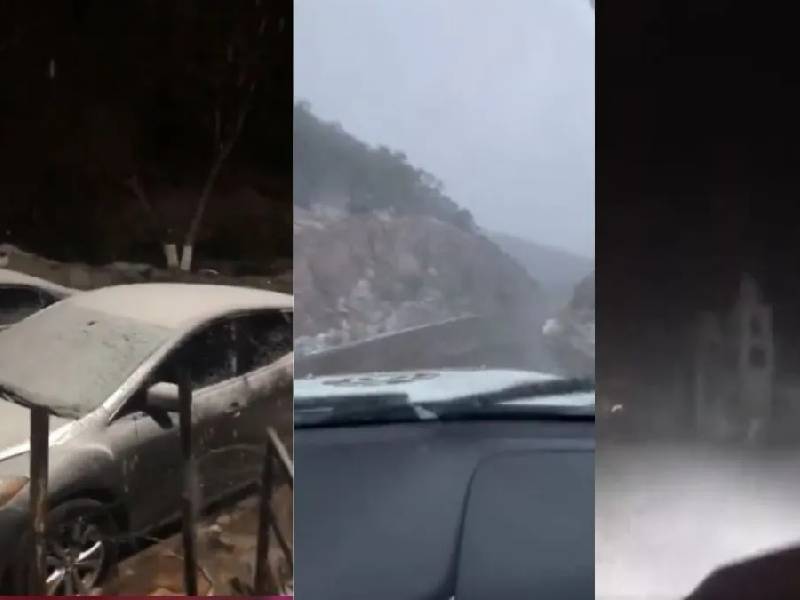 Estos son los videos más sorprendentes de la nevada en Sonora