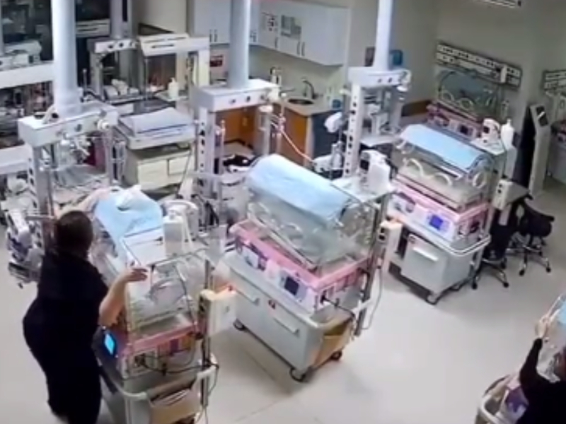 VIDEO_ Enfermeras protegen a recién nacidos durante terremoto de Turquía