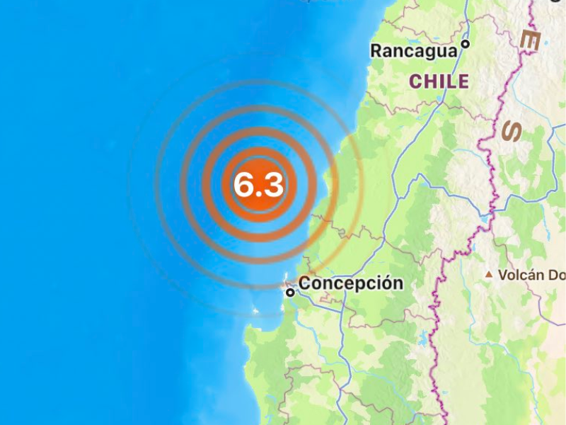 Chile registra sismo de magnitud 6.3