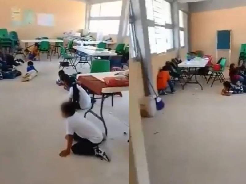Video. Niños se tiran al suelo durante balacera afuera de una escuela en Chiapas