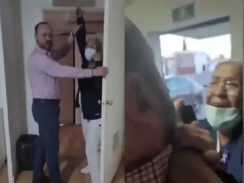 VIDEO: Médico agrede y saca a enfermera de una clínica
