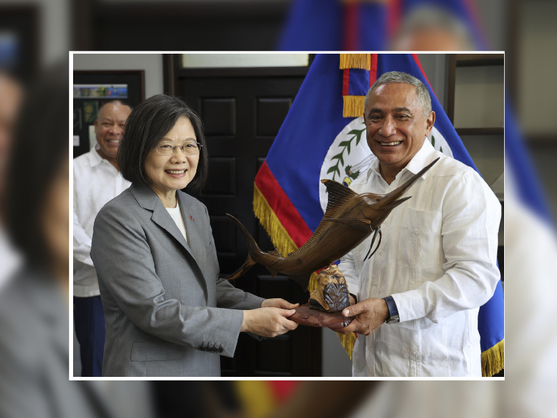 Presidenta de Taiwán cierra su gira centroamericana en Belice
