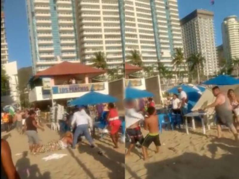 Video: Captan pelea de turistas en playa de Acapulco